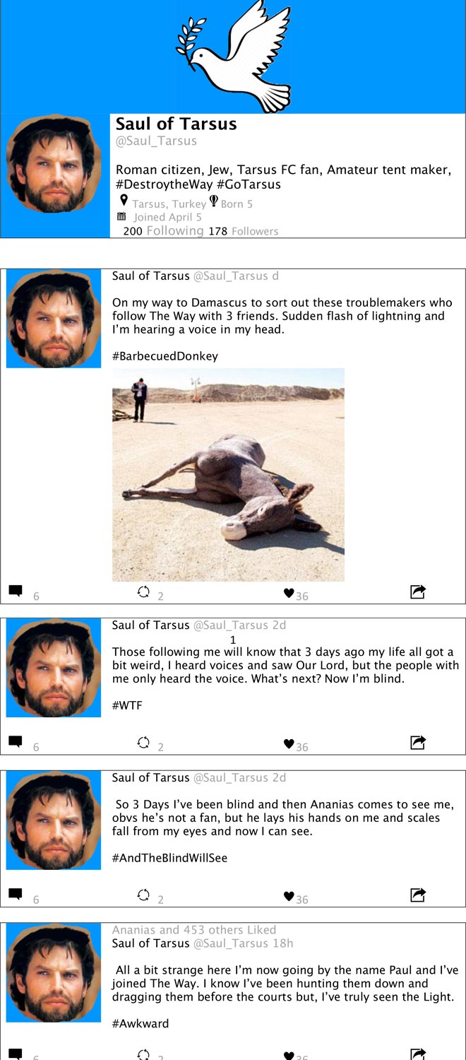 Mock-up of Twitter feed