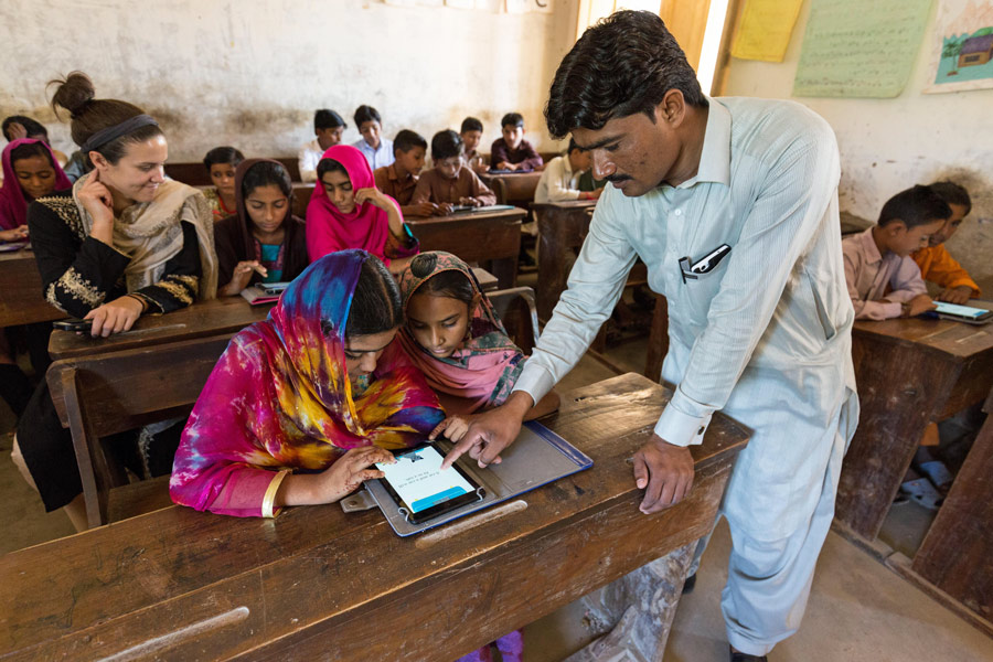 School technology class in Sindh, Pakistan