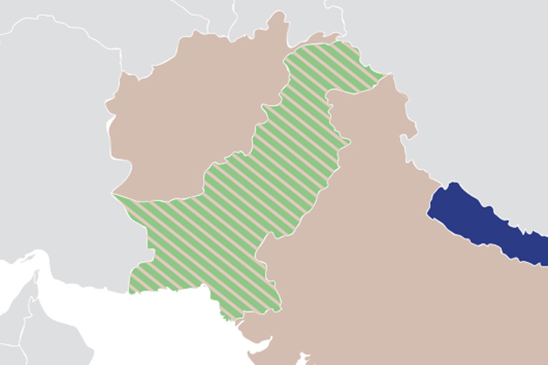 map highlighting Pakistan