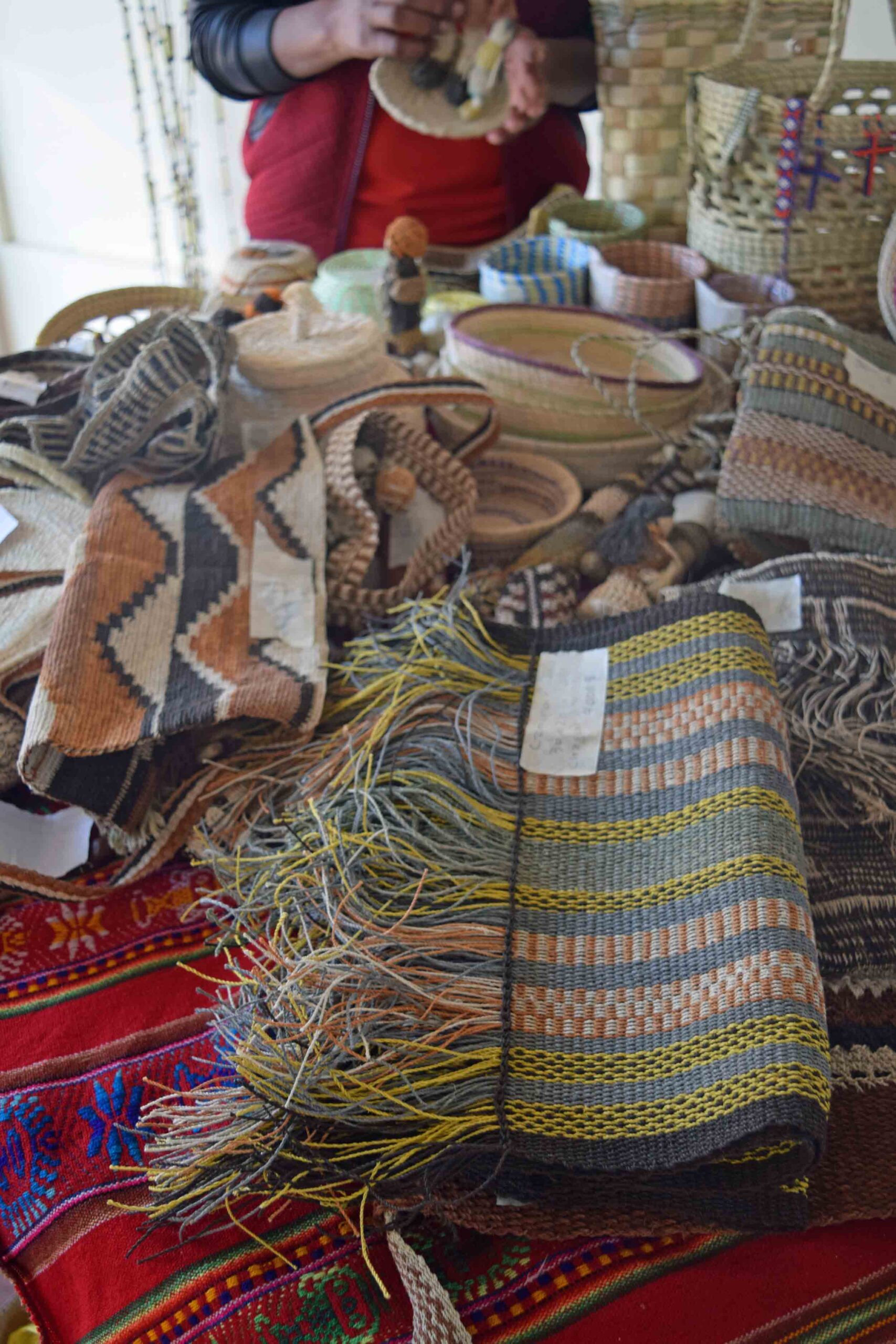 multi-coloured indigenous woven crafts