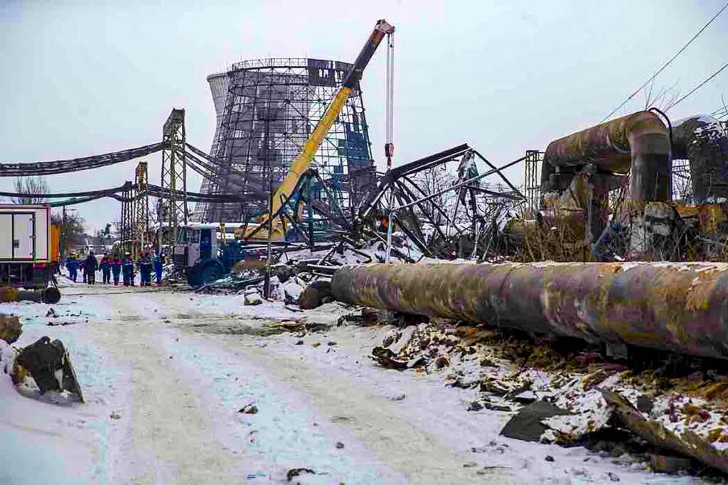 skeleton of a gas tower and power station structure