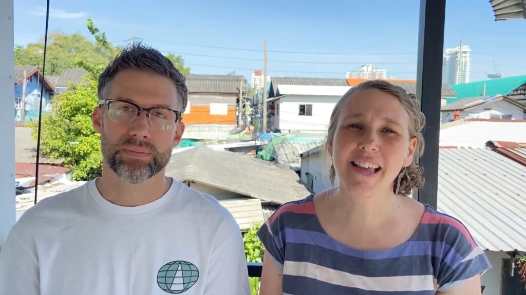 Jon and Elise Fletcher overlooking Khlong Toei